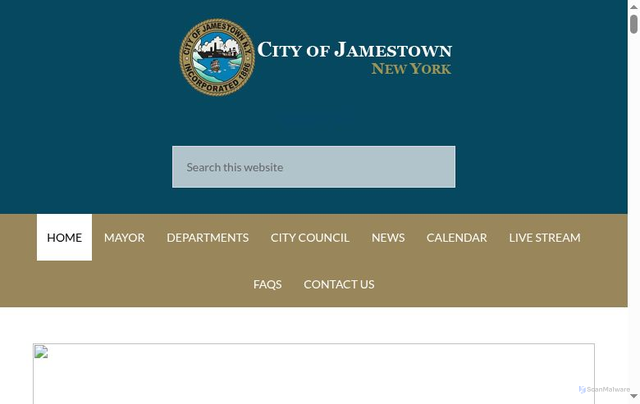 Security scan screenshot of https://www.jamestownny.gov/