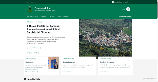 Security scan screenshot of https://www.comune.plati.rc.it