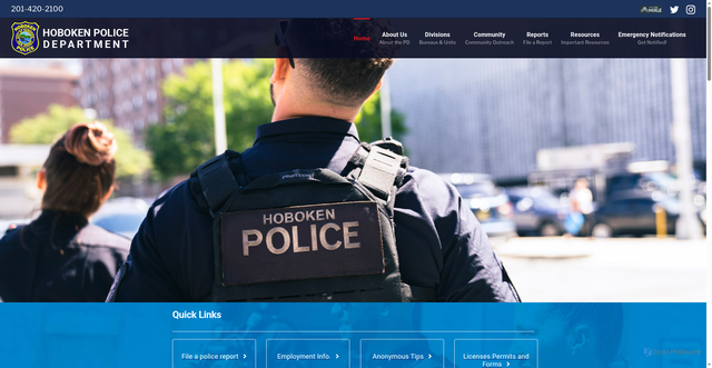 Security scan screenshot of https://hobokenpdnj.gov/