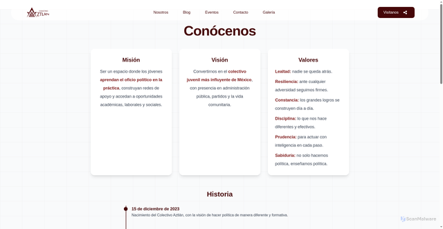 Security scan screenshot of https://aztlan-landing.pages.dev/about