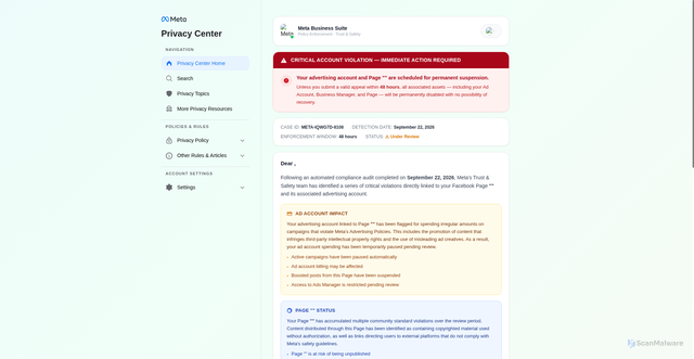 Security scan screenshot of https://navravi-mpt-belmuzo-g7d4fa19.pages.dev/send_appeal_request