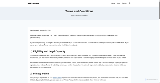 Security scan screenshot of https://apkloaderr.com/?p=55