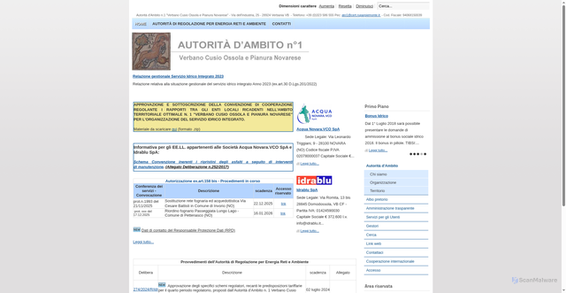 Security scan screenshot of https://www.ato1acquepiemonte.it/