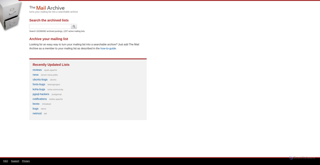 Security scan screenshot of https://mail-archive.com