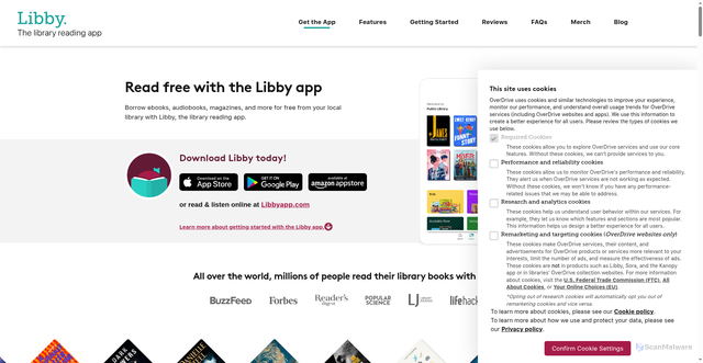 Security scan screenshot of https://locate.libbyapp.com