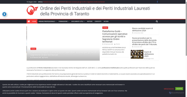 Security scan screenshot of https://www.periti-industriali.taranto.it/