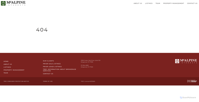 Security scan screenshot of https://mcalpineinterests.modularorange.dev/