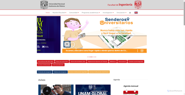 Security scan screenshot of https://www.ingenieria.unam.mx