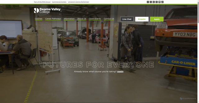 Security scan screenshot of https://www.dearne-coll.ac.uk/