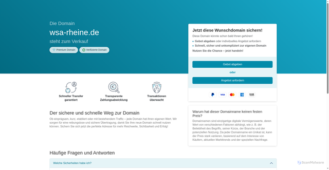 Security scan screenshot of http://www.wsa-rheine.de