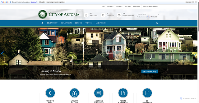 Security scan screenshot of https://www.astoria.gov/