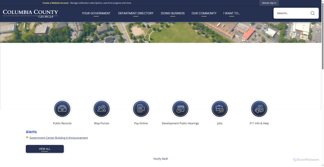 Security scan screenshot of https://columbiacountyga.gov/