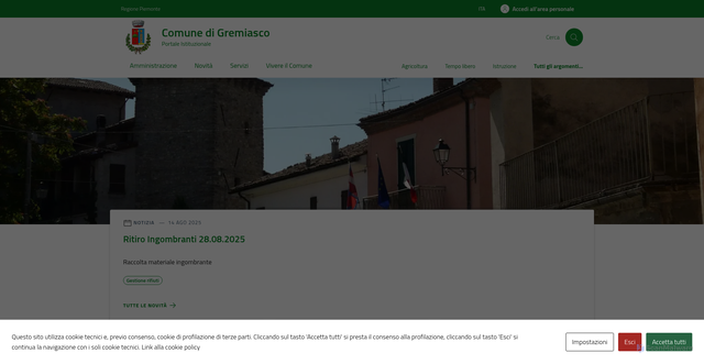Security scan screenshot of https://comune.gremiasco.al.it/