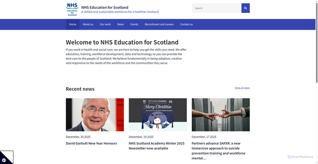 Security scan screenshot of https://www.nes.scot.nhs.uk/