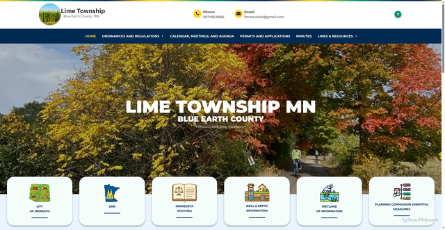 Security scan screenshot of https://limetownshipmn.gov/