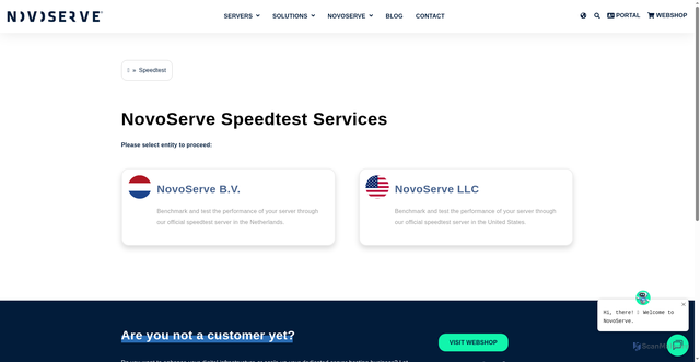 Security scan screenshot of https://speedtest.nl.novoserve.com