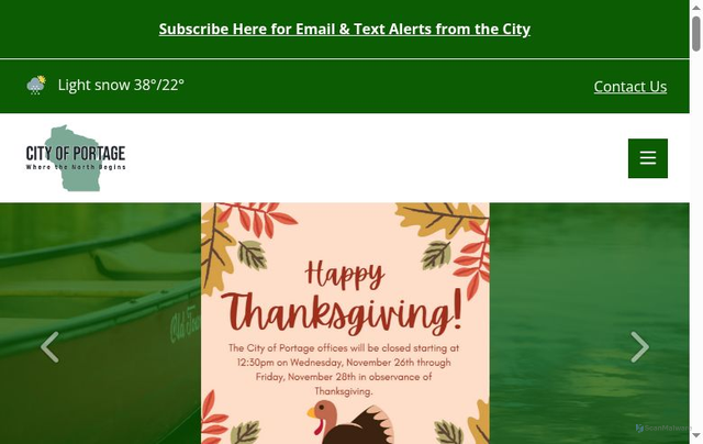 Security scan screenshot of https://portagewi.gov/