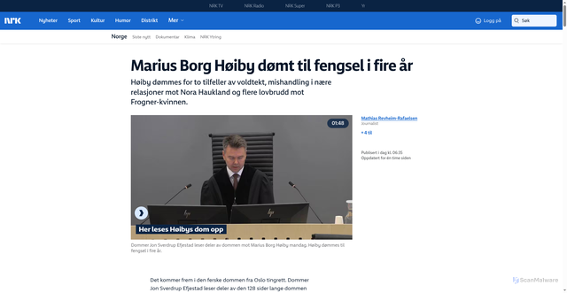 Security scan screenshot of https://www.nrk.no/norge/marius-borg-hoiby-domt-til-fengsel-i-fire-ar-1.17916809