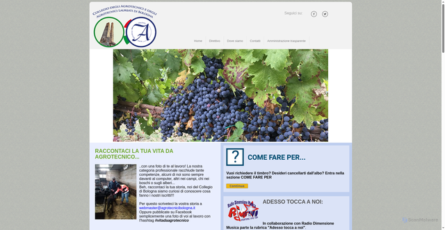 Security scan screenshot of https://www.agrotecnicibologna.it/
