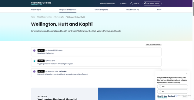 Security scan screenshot of http://www.ccdhb.org.nz/