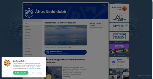 Security scan screenshot of https://ahusrodd.se