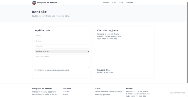 Security scan screenshot of https://clearsun.sbs/kontakt.php