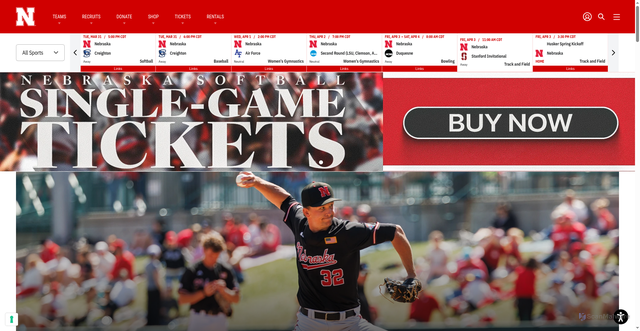 Security scan screenshot of https://huskers.com