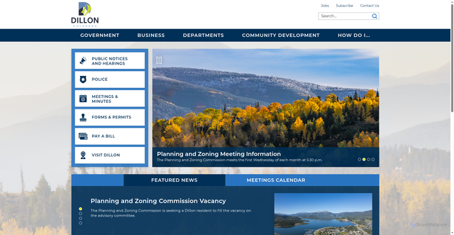 Security scan screenshot of https://www.dillonco.gov/