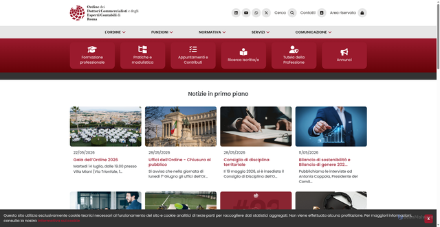 Security scan screenshot of https://www.odcec.roma.it