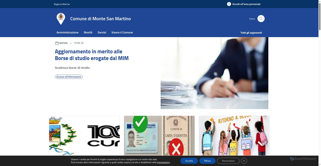 Security scan screenshot of https://www.comune.montesanmartino.mc.it/