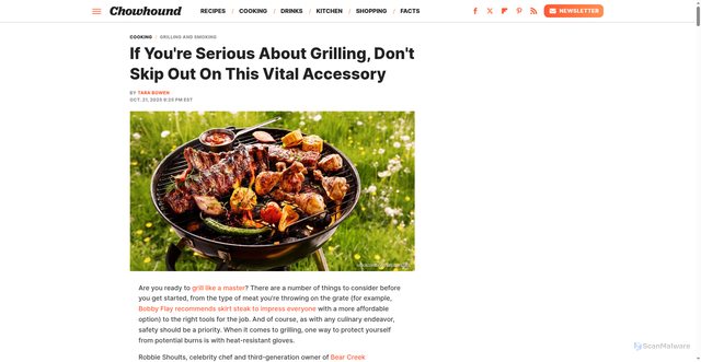 Security scan screenshot of https://www.chowhound.com/2002799/grill-accessory-you-need-heat-resistant-gloves/