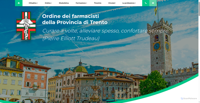 Security scan screenshot of https://www.ordinefarmacistitrento.it/