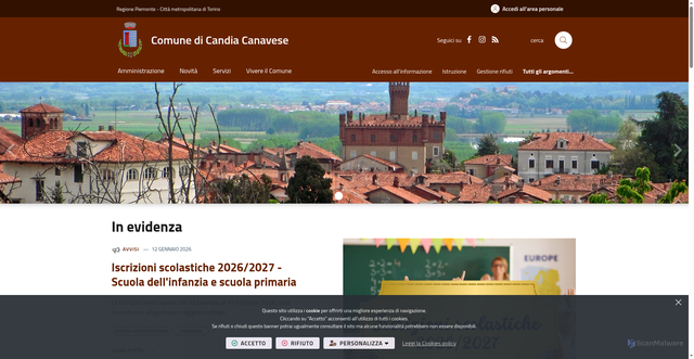 Security scan screenshot of https://www.comune.candia.to.it/it-it/home