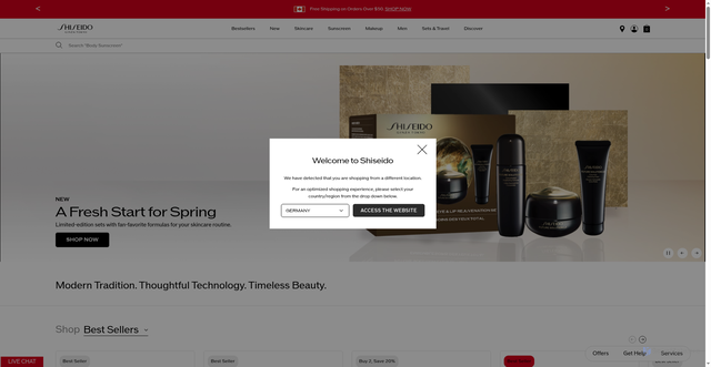 Security scan screenshot of https://www.shiseido.ca