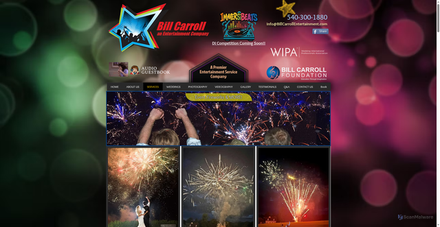 Security scan screenshot of https://www.billcarrollentertainment.com/eventfireworks