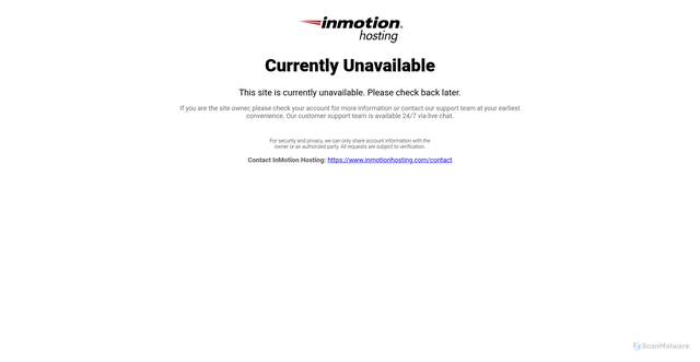 Security scan screenshot of https://secure370.inmotionhosting.com/~royalr24/voucherid5939194060/