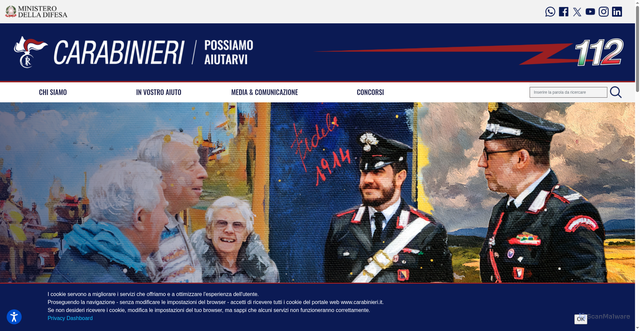 Security scan screenshot of https://www.carabinieri.it/