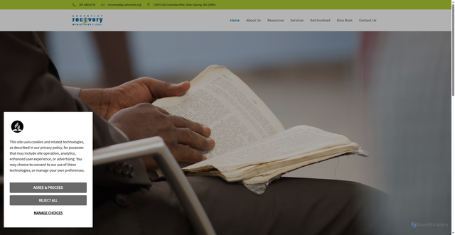 Security scan screenshot of https://adventistrecoveryglobal.net