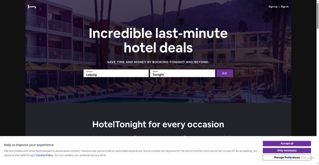 Security scan screenshot of https://www.hoteltonight.com/