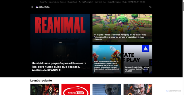 Security scan screenshot of https://alfabetajuega.com