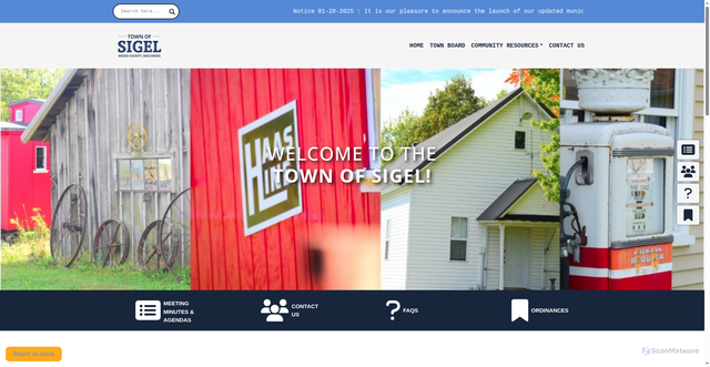 Security scan screenshot of https://townofsigelwoodwi.gov/