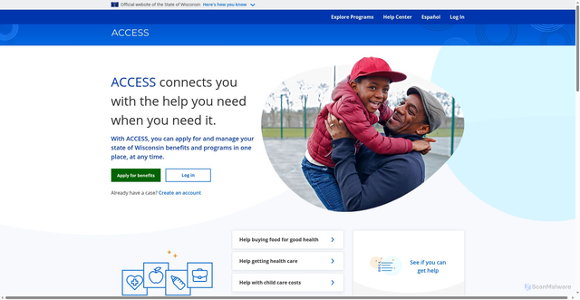 Security scan screenshot of https://access.wi.gov