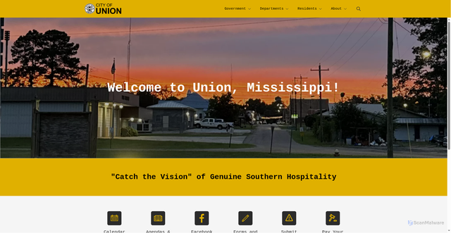 Security scan screenshot of https://cityofunionms.gov/