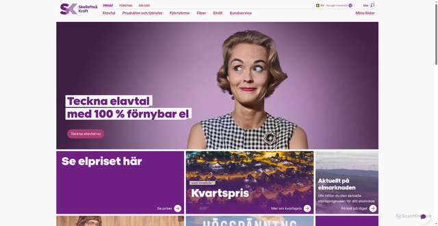 Security scan screenshot of https://www.skekraft.se/