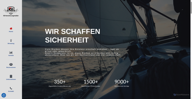 Security scan screenshot of https://kb-versicherungsmakler.de