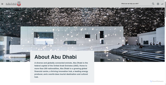 Security scan screenshot of https://www.abudhabi.gov.ae/en/about-abu-dhabi