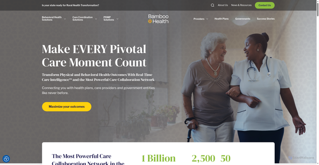 Security scan screenshot of https://bamboohealth.com