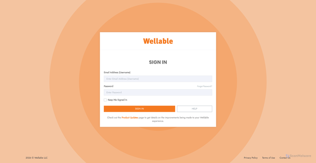 Security scan screenshot of https://admin.wellable.co