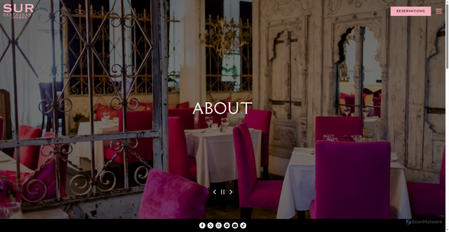 Security scan screenshot of https://www.surrestaurant.com/about/