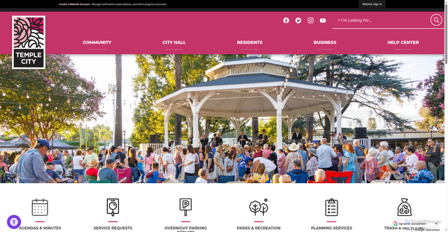 Security scan screenshot of https://www.ci.temple-city.ca.us/